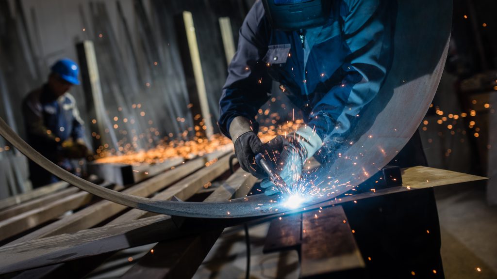 Welding sparks in the Lonetti workshop